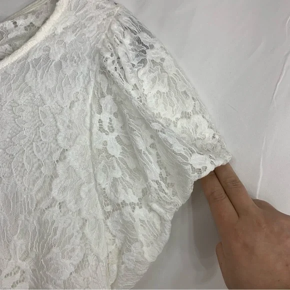 NWT Free People Hailee Lace Mini Dress in White, size L - Picture 7 of 16